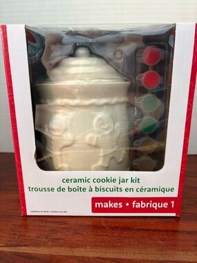 Creatology Christmas Ceramic Cookie Jar Kit Includes Paints & Brush New Sealed